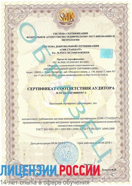 Образец сертификата соответствия аудитора №ST.RU.EXP.00005397-3 Новомичуринск Сертификат ISO/TS 16949